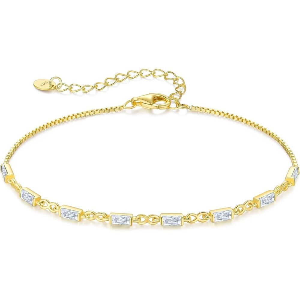 🆕Women Rose Gold 925 Sterling Silver Birthstone Bracelet Infinity Charm Gift fo